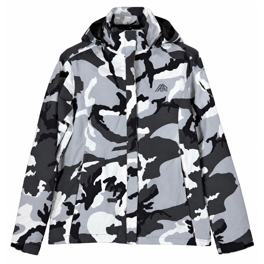 OTU Rain Jacket Men's Large Hooded Waterproof Shell Packable Windbreaker Camo